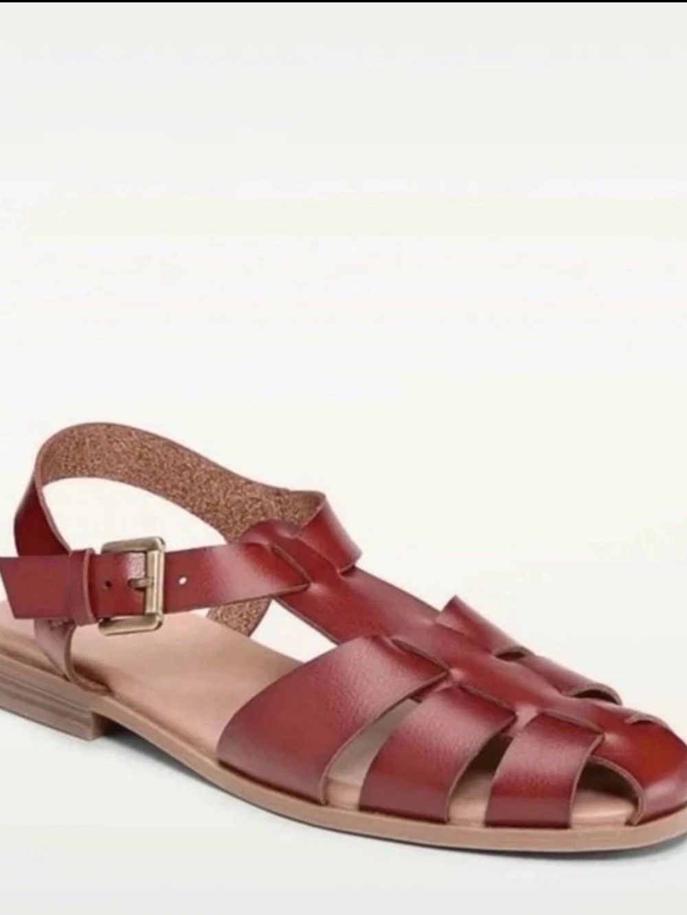 Old Navy Women's Burgundy Leather Fisherman Sandals